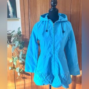 Vintage 1960's/70's Teal Blue Embroidered Jacket, Extra Small/Small